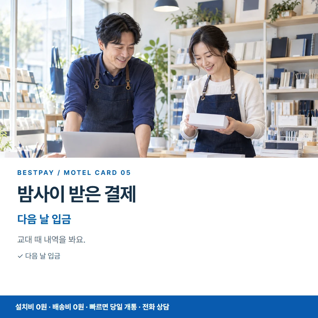 모텔 PG단말기 · 밤사이 받은 결제 다음 날 입금 카드뉴스 5